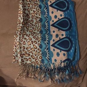 Beautiful blue scarf.